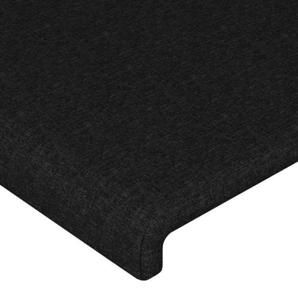 Tête de lit avec oreilles Noir 203x23x118/128 cm Tissu