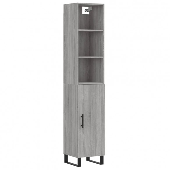 Buffet haut Sonoma gris 34,5x34x180 cm Bois d'ingénierie