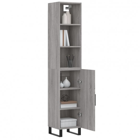 Buffet haut Sonoma gris 34,5x34x180 cm Bois d'ingénierie