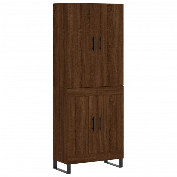 Buffet haut Chêne marron 69,5x34x180 cm Bois d'ingénierie