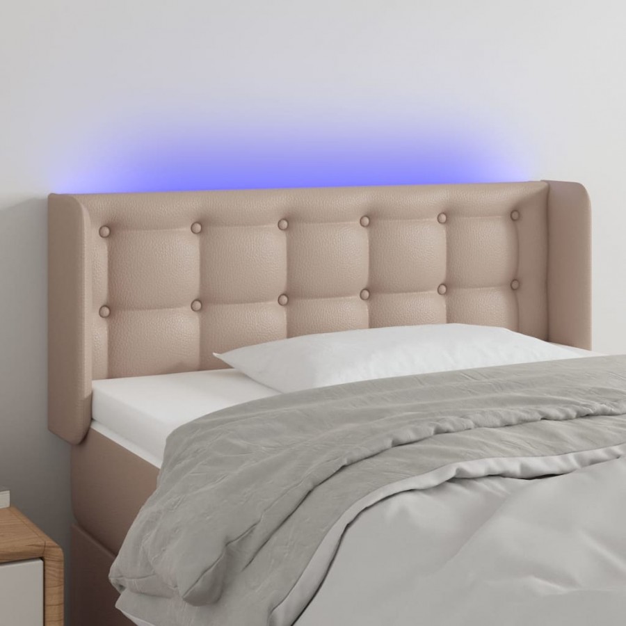 Tête de lit à LED Cappuccino 83x16x78/88 cm Similicuir