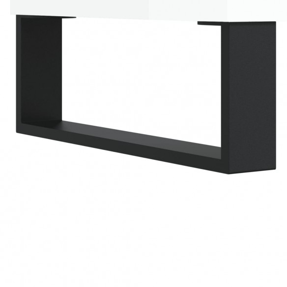 Table de chevet blanc brillant 40x40x66 cm bois d'ingénierie