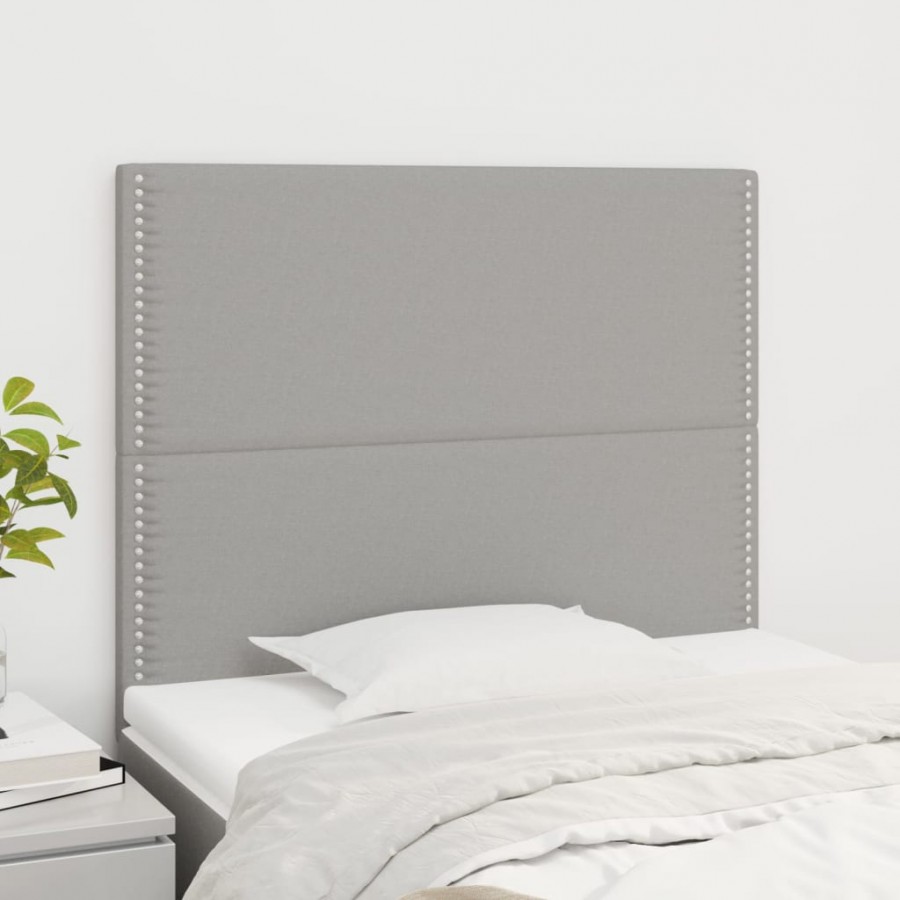 Têtes de lit 2 pcs Gris clair 80x5x78/88 cm Tissu