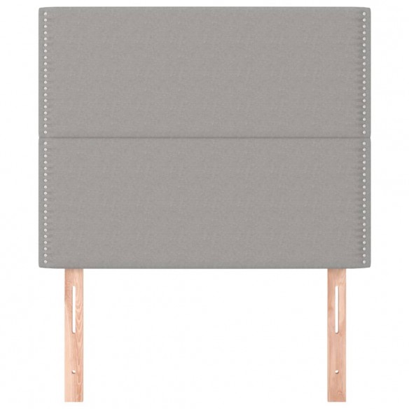 Têtes de lit 2 pcs Gris clair 80x5x78/88 cm Tissu