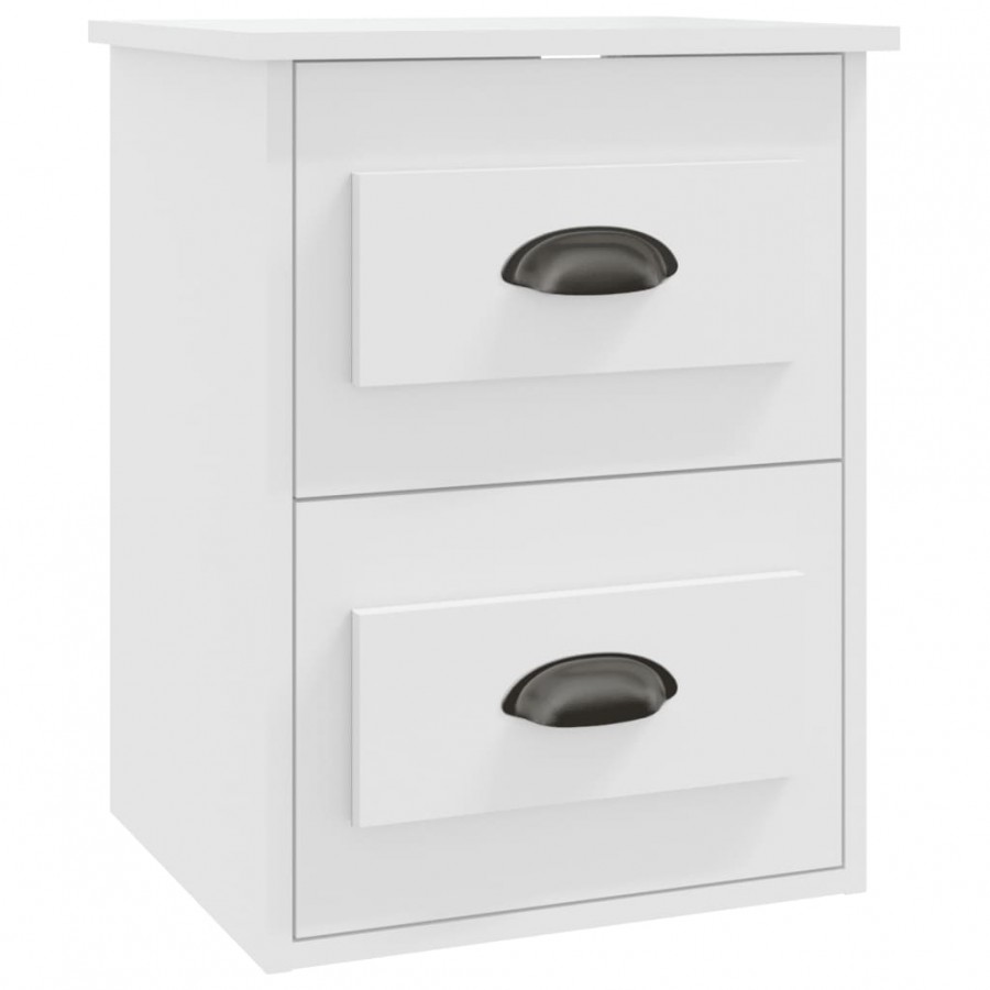 Tables de chevet murales 2 pcs blanc 41,5x36x53 cm