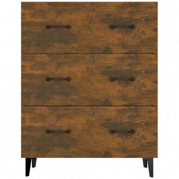 Buffet chêne fumé 69,5x34x90 cm bois d'ingénierie