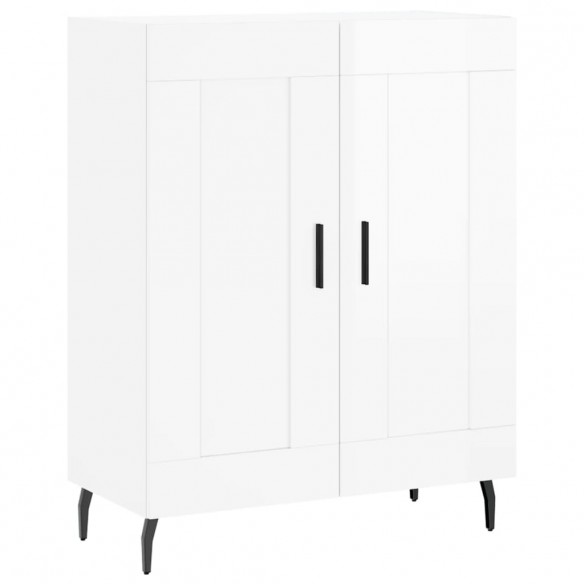 Buffet Blanc brillant 69,5x34x90 cm Bois d'ingénierie