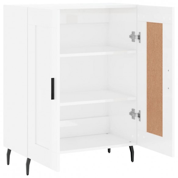 Buffet Blanc brillant 69,5x34x90 cm Bois d'ingénierie