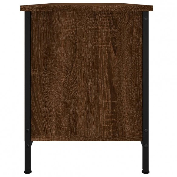 Meuble TV avec portes chêne marron 102x35x45 cm bois ingénierie