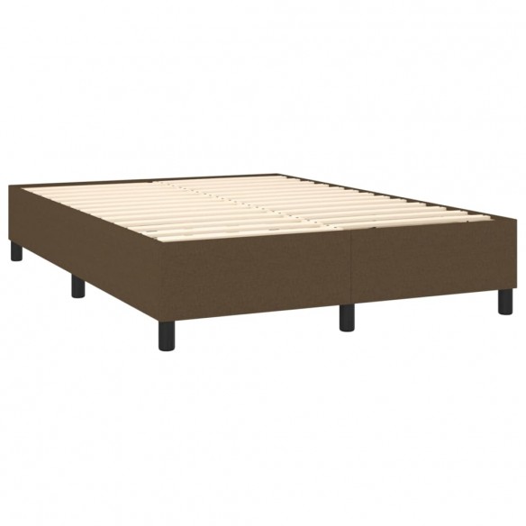 Cadre de lit matelas et LED Marron foncé 140x190 cm