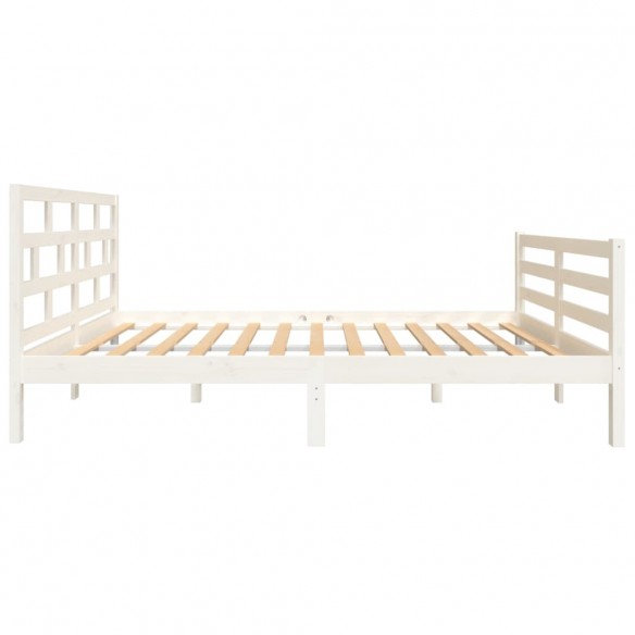 Cadre de lit Blanc Bois de pin massif 120x200 cm