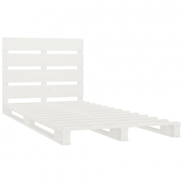 Cadre de lit Blanc 75x190 cm Bois pin massif Petit simple