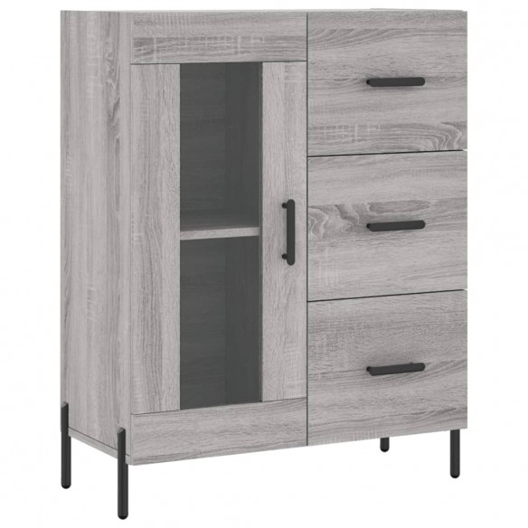 Buffet haut Sonoma gris 69,5x34x180 cm Bois d'ingénierie