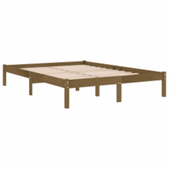 Cadre de lit Marron miel Bois massif 140x200 cm