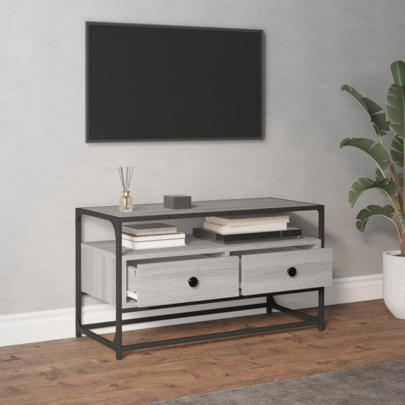 Meuble TV sonoma gris 80x35x45 cm bois d'ingénierie