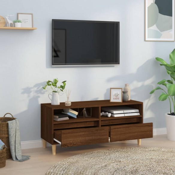 Meuble TV chêne marron 100x34,5x44,5 cm bois d'ingénierie