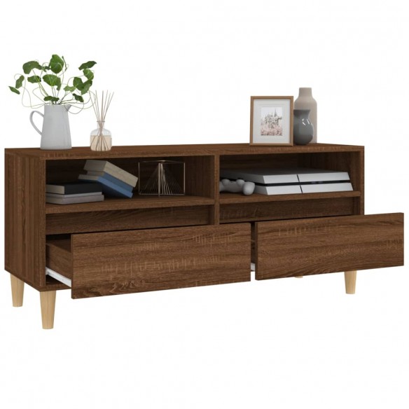 Meuble TV chêne marron 100x34,5x44,5 cm bois d'ingénierie