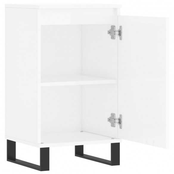 Buffet blanc brillant 40x35x70 cm bois d'ingénierie