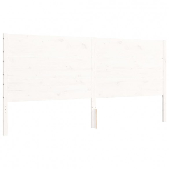 Cadre de lit avec tête de lit blanc 200x200 cm bois massif