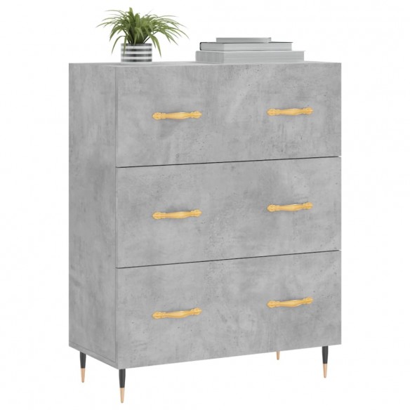 Buffet gris béton 69,5x34x90 cm bois d'ingénierie