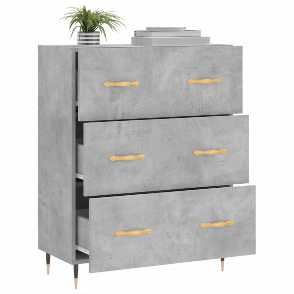 Buffet gris béton 69,5x34x90 cm bois d'ingénierie