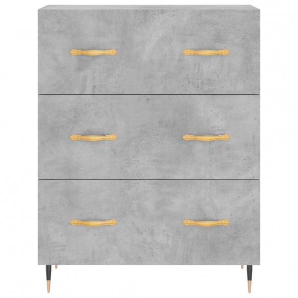 Buffet gris béton 69,5x34x90 cm bois d'ingénierie