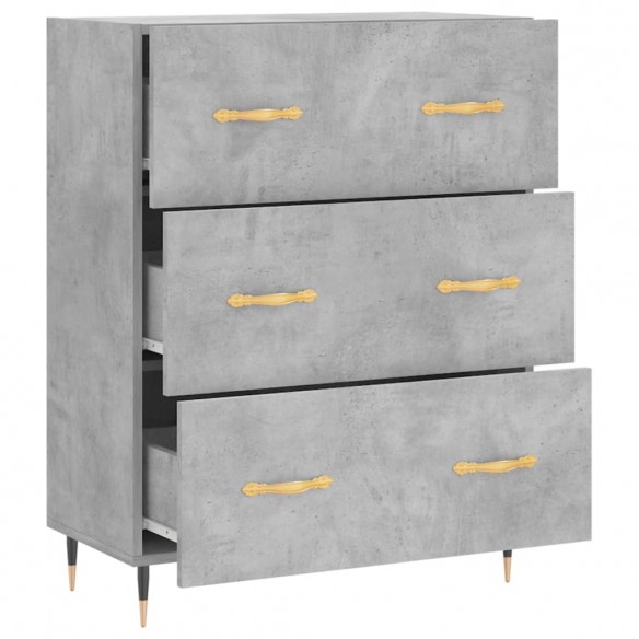 Buffet gris béton 69,5x34x90 cm bois d'ingénierie