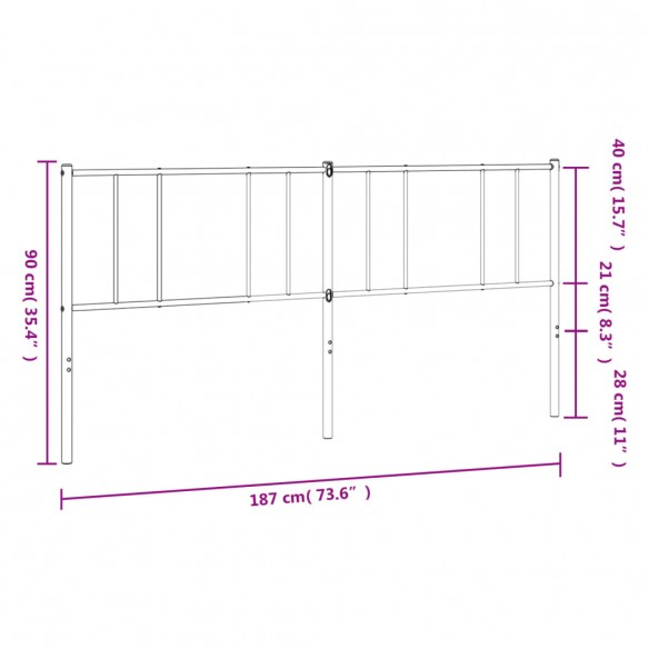 Tête de lit métal blanc 180 cm