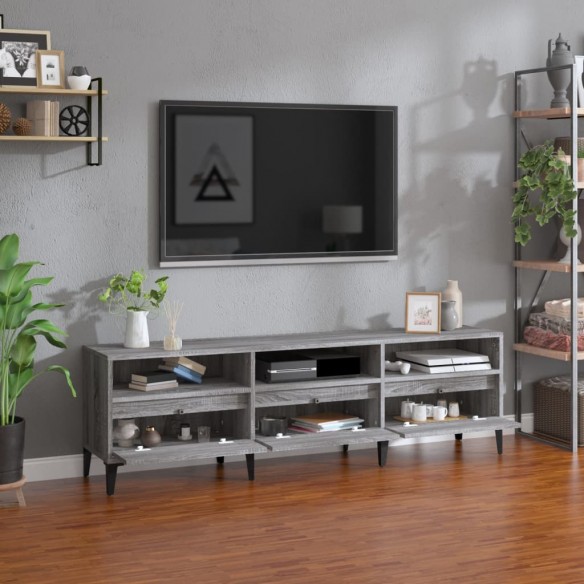 Meuble TV sonoma gris 150x30x44,5 cm bois d'ingénierie