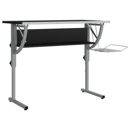 Bureau d'artisanat noir et gris 110x53x(58-87) cm 2