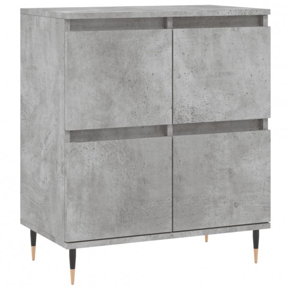 Buffets 2 pcs gris béton bois d'ingénierie