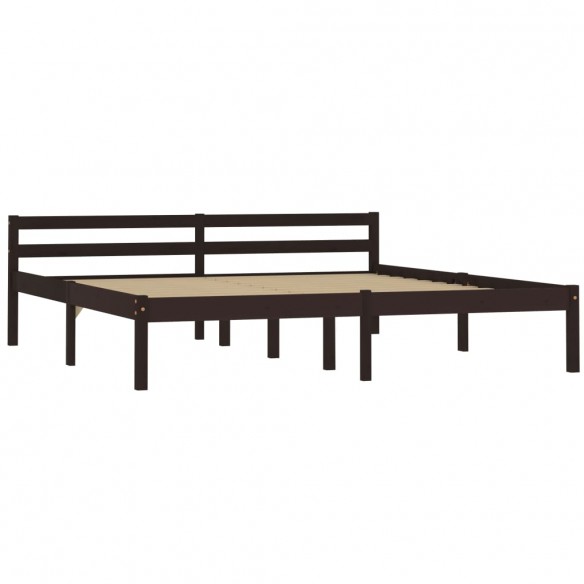 Cadre de lit Marron foncé Bois de pin massif 160 x 200 cm