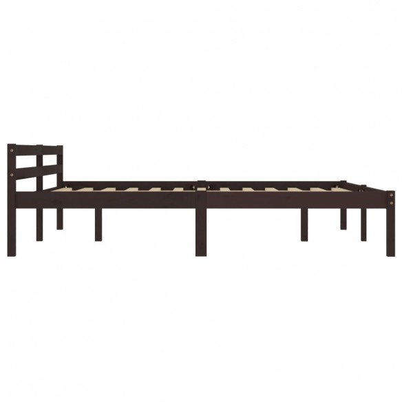 Cadre de lit Marron foncé Bois de pin massif 160 x 200 cm