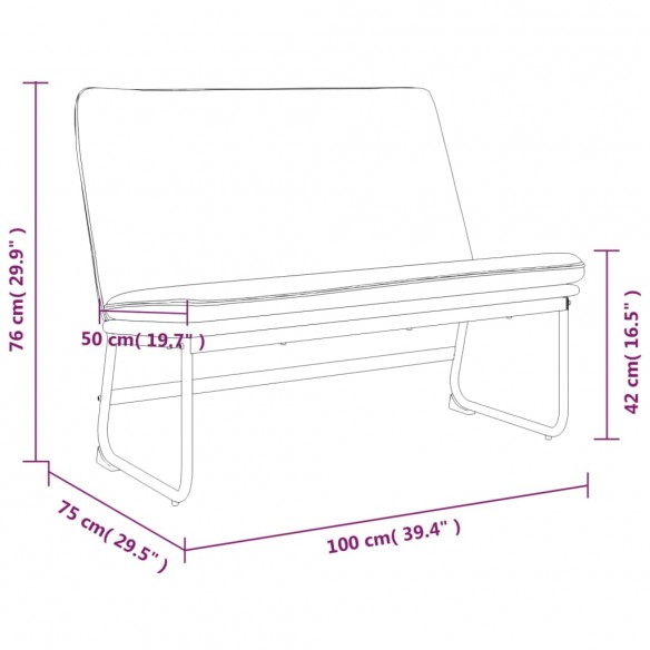 Banc Crème 100x75x76 cm Tissu