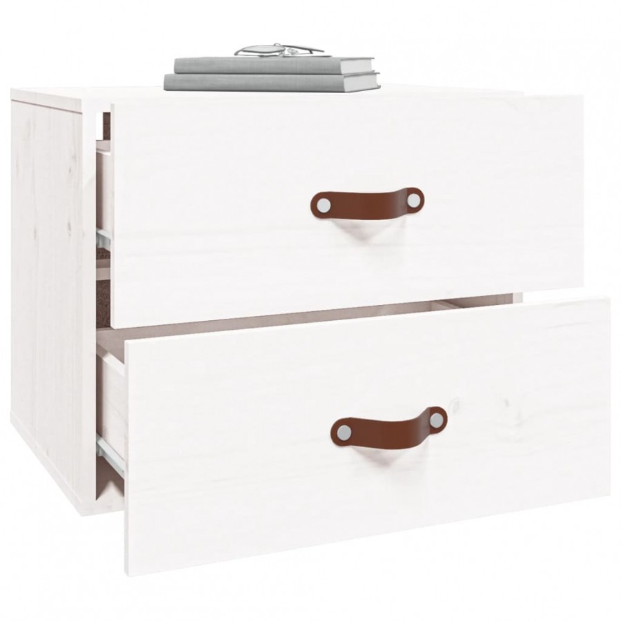 Table de chevet murale Blanc 50x36x40 cm