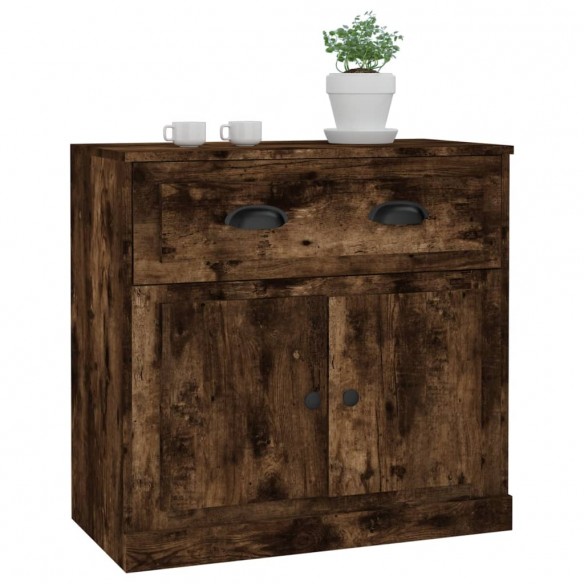 Buffet chêne fumé 70x35,5x67,5 cm bois d'ingénierie