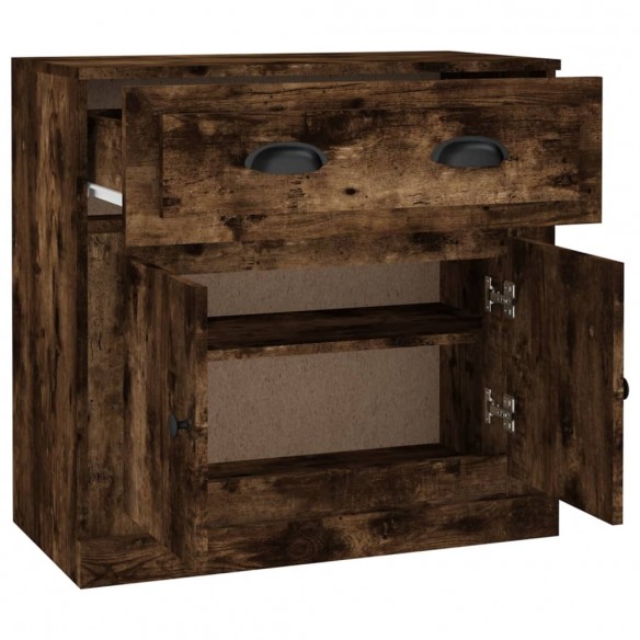 Buffet chêne fumé 70x35,5x67,5 cm bois d'ingénierie