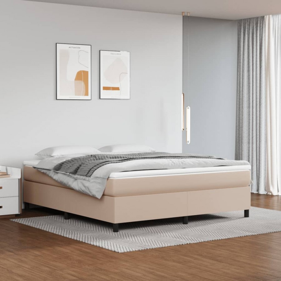 Sommier à lattes de lit avec matelas Cappuccino 160x200 cm