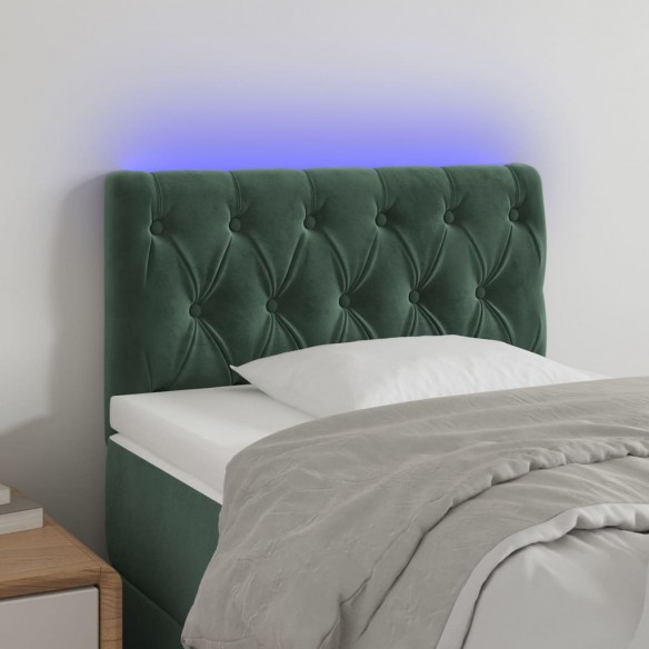 Tête de lit à LED Vert foncé 80x7x78/88 cm Velours