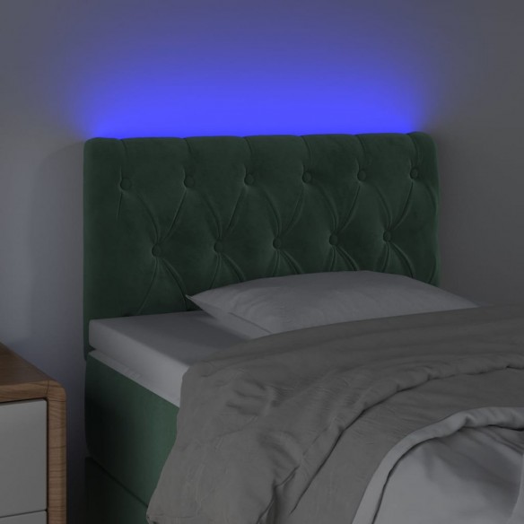 Tête de lit à LED Vert foncé 80x7x78/88 cm Velours