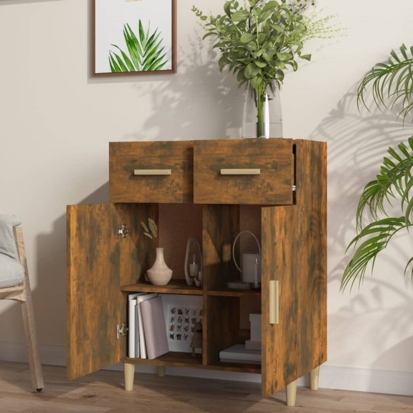 Buffet Chêne fumé 69,5x34x89 cm Bois d'ingénierie