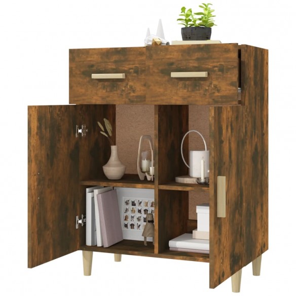 Buffet Chêne fumé 69,5x34x89 cm Bois d'ingénierie