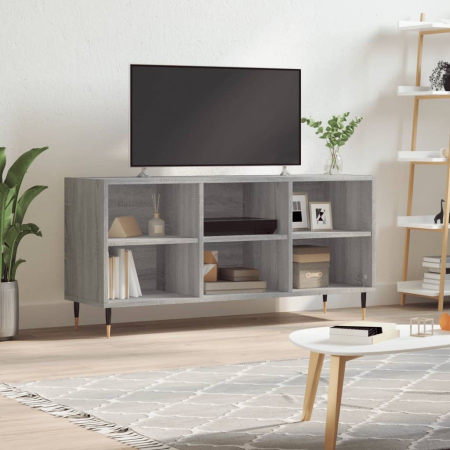 Meuble TV sonoma gris 103,5x30x50 cm bois d'ingénierie