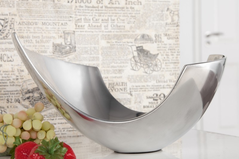 Corbeille de fruit 25 cm en aluminium argenté