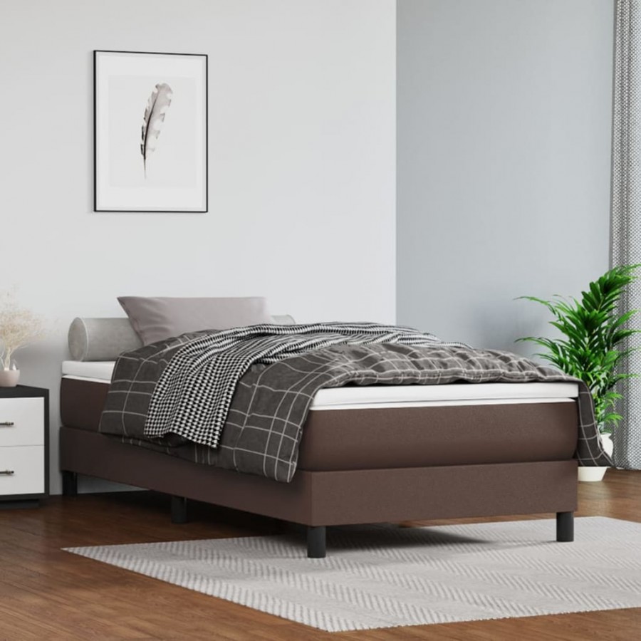 Sommier à lattes de lit avec matelas Marron 100x200 cm