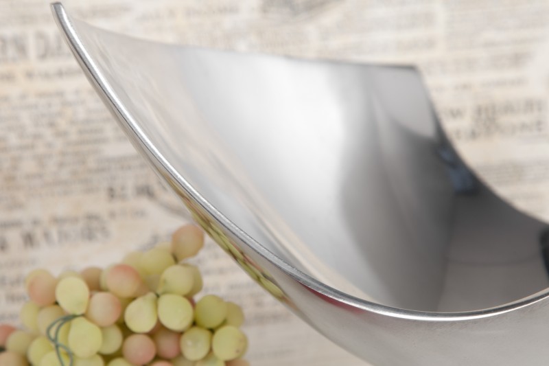 Corbeille de fruit 25 cm en aluminium argenté