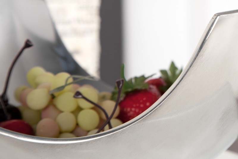 Corbeille de fruit 25 cm en aluminium argenté