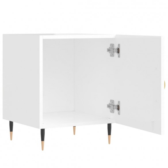 Tables de chevet 2 pcs blanc brillant 40x40x50 cm