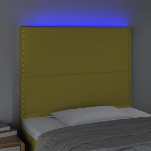 Tête de lit à LED Vert 90x5x118/128 cm Tissu