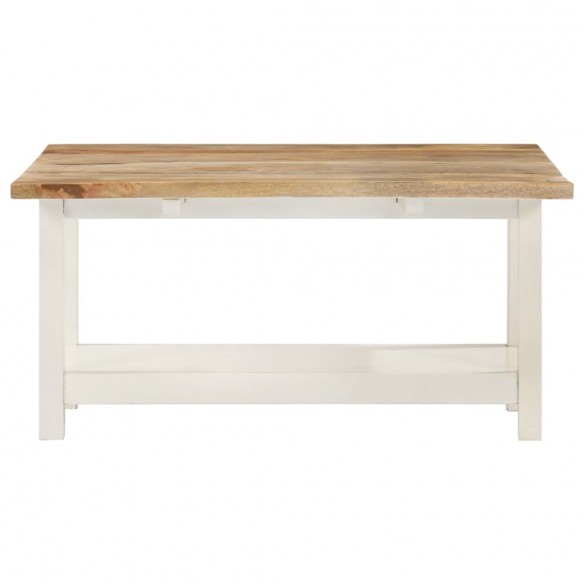 Table basse extensible blanc 90x(45-90)x45 cm bois de manguier